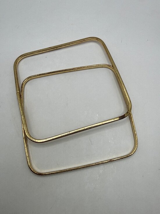 Unbranded Jewelry - Vintage Gold Square Bangle Bracelets Set | Minimalist Geometric Stackable Retro